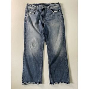 Silver Jeans 36x30 Gordie Straight Light Stretch Distressed Denim Mens Jeans‎